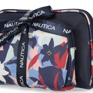 Nautica Floral Cosmetic Bag Set - Navy and Multicolor